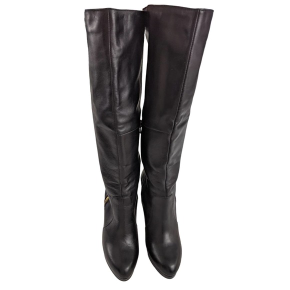 ALDO! AWESOME BAIA BLACK LEATHER ZIPPER DETAIL STILETTO BOOTS! SZ 7 - Picture 3 of 10